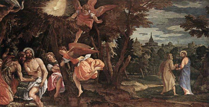Paolo  Veronese Baptism and Temptation of Christ Norge oil painting art